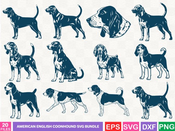 American English Coonhound SVG Bundle