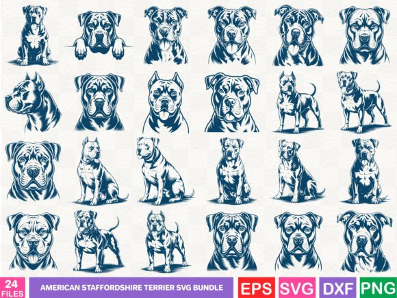 American Staffordshire Terrier SVG Bundl