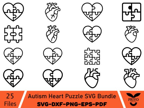 Autism Heart Puzzle SVG Bundle