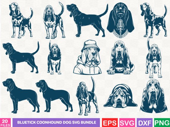 Bluetick Coonhound Dog SVG Bundle