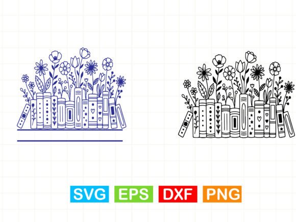 Books Lover SVG, Book with Flower SVG