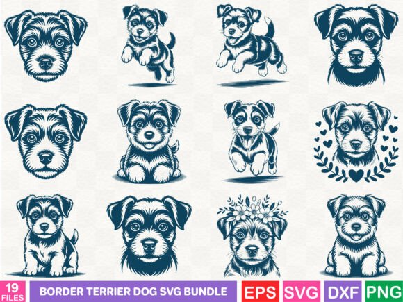 Border Terrier Dog SVG Bundle