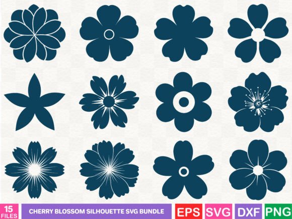 Cherry Blossom Silhouette SVG Bundle
