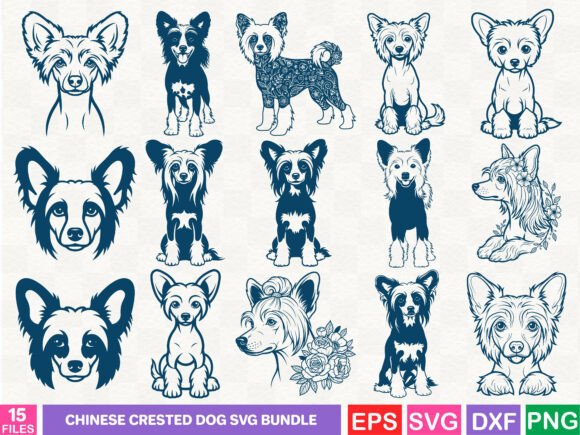Chinese Crested Dog SVG Bundle