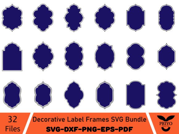 Decorative Label Frames SVG Bundle