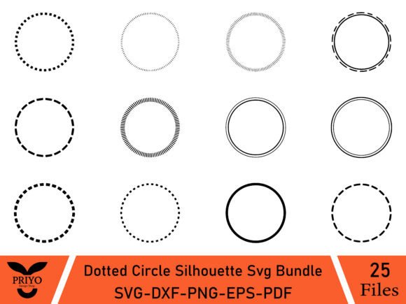 Dotted Circle Silhouette Svg Bundle