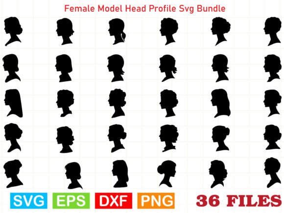 Female Model Head Profile Svg Bundle