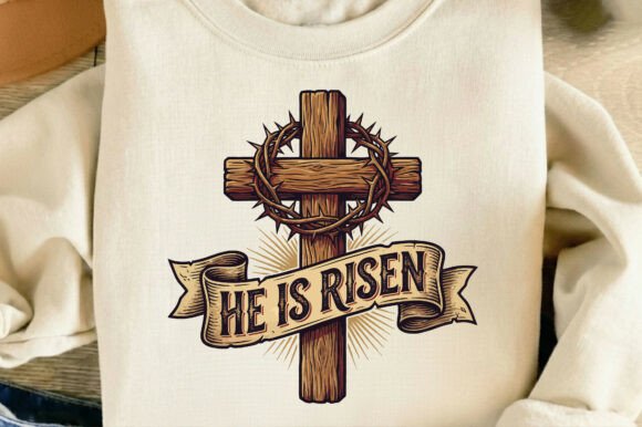 He is Risen Easter Cross SVG & PNG