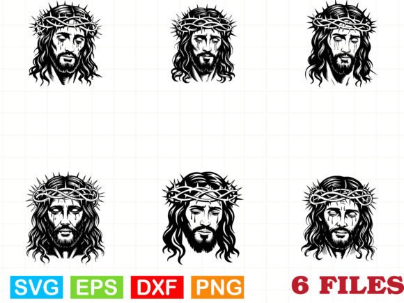 Jesus Face with Crown of Thorns SVG