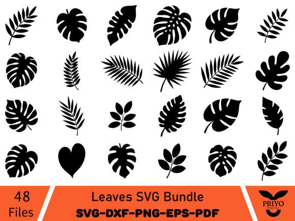 Leaves SVG Bundle, Leaves Silhouette SVG