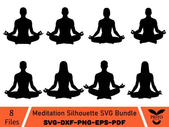 Meditation Silhouette SVG Bundle