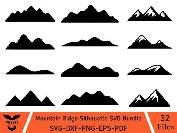 Mountain Ridge Silhouette SVG Bundle