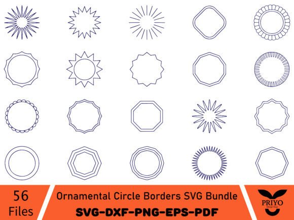 Ornamental Circle Borders SVG Bundle