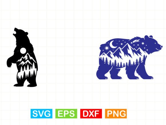 Outdoor Bear SVG, Mountains Forest