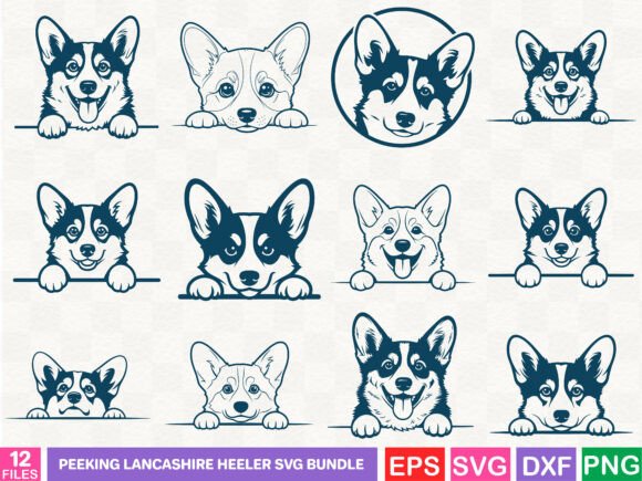 Peeking Lancashire Heeler SVG Bundle