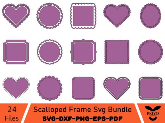 Scalloped Frame SVG Bundle
