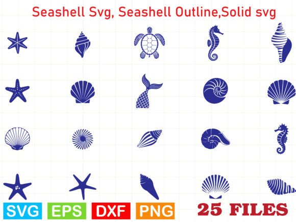 Seashell Svg, Seashell Outline, Solid Svg