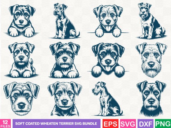Soft Coated Wheaten Terrier SVG Bundle