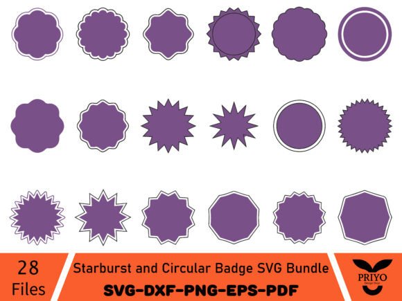 Starburst and Circular Badge SVG Bundle