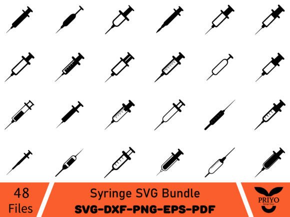 Syringe SVG Bundle: Medical Syringe SVG